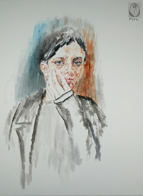 oil on paper - olio su carta di Piro